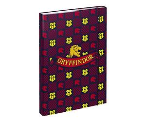 Baagl Raccoglitore per cartelle scolastiche A4 - Cartellina portadocumenti per bambini con elastico e alette interne - Cartella portadocumenti con elastico per ragazzi (Harry Potter Gryfindor)