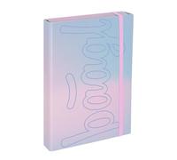 Baagl Raccoglitore per cartelle scolastiche, formato A4 JUMBO, per bambini, con elastico e alette interne, raccoglitore con elastico, per ragazzi (viola)