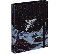 Baagl Raccoglitore per cartelle scolastiche, formato A5, per bambini, con elastico e alette interne, raccoglitore con elastico, per ragazzi (Pixel Space)