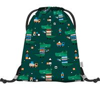 Baagl Sacca da ginnastica per asilo, borsa sportiva per ragazzi e ragazze, sacca da ginnastica per bambini, borsa sportiva per bambini, borsa per scarpe, sacca sportiva, coccodrillo, 36 x 22 x 1 cm