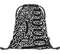 Baagl Sacca da ginnastica per ragazzo, sacche per scarpe impermeabili per bambini, sacca sportiva per scuola e asilo, zaino sportivo, sacca da palestra, 46 x 36 x 1 cm