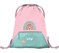 Baagl Sacca da palestra per ragazze - Sacchetti impermeabili per scarpe per bambini - Scuola e asilo Sport Bag, arcobaleno rosa