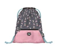 Baagl - Sacca sportiva per ragazze, utilizzabile anche per scarpe, impermeabile, per la scuola e l’asilo, Bambina, panda, 34x42