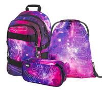 BAAGL set 3 pezzi Skate Galaxy - zaino scolastico, astuccio e sacca