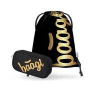 Baagl Set di 2 astucci e sacca da ginnastica per ragazzi e ragazze, astuccio per scuola e sport, gold, Set da 2 pezzi in stile scolastico