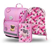 Baagl Set di 3 zaini per la scuola Ergo per la prima classe, zaino ergonomico per la scuola elementare con cintura toracica, zampe, Set per la scuola