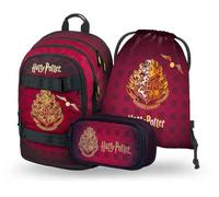 Baagl Set di 3 zaini per la scuola per bambini e bambine, zaino ergonomico per la scuola elementare, con cinghia toracica, Harry Potter Hogwarts, 29 x 43 x 20 cm, Set di zaino per la scuola