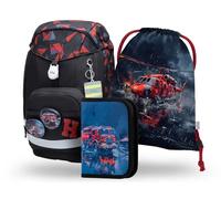 Baagl Set di 3 zaini per la scuola per ragazzi e ragazze, per la scuola primaria, zaino ergonomico per scuola materna, 25 l, salvavita., L, Ultraleggero