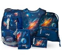 Baagl Set di 5 zaini per la scuola per ragazzi e ragazze (borsa per scuola Airy per 1° classe, astuccio, sacca da ginnastica, grembiule, borsa per il seno), zaino per la scuola elementare, zaino