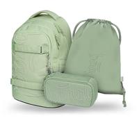 Baagl Set di zaini per la scuola, per ragazzi e ragazze, 3 pezzi, skateboard, skate MAX, borsa per la scuola a partire dalla 3a classe, zaino per la scuola elementare con cintura toracica, zaino