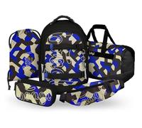 Baagl Set di zaini per la scuola, per ragazzi e ragazze, 5 pezzi, (skateboard, skate MAX, astuccio, sacca sportiva, marsupio), zaino ergonomico per la scuola, 30 l, Variety, Mittelgröße, Set zaino