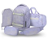 Baagl Set di zaini per la scuola, per ragazzi e ragazze, 5 pezzi, (skateboard, skate MAX, astuccio, sacca sportiva, marsupio), zaino ergonomico per la scuola, 30 l, Mishmash, Mittelgröße, Set zaino