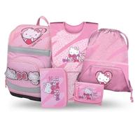 Baagl Set di zaini per la scuola per ragazzi e ragazze, 5 pezzi (zaino Zippy per la prima stuccio, borsa da palestra, grembiule, borsa sul petto), zaino ergonomico per la scuola elementare