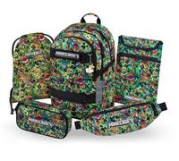 Baagl Set di zaini scolastici per ragazzi e ragazze, 5 pezzi, zaino per skateboard, borsa per la scuola a partire dalla 3a classe, zaino per la scuola elementare con cintura toracica, zaino ergonomico