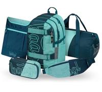 Baagl Set di zaini scolastici per ragazzi e ragazze, 5 pezzi, zaino per skateboard, borsa per la scuola a partire dalla 3a classe, zaino per la scuola elementare con cintura toracica, zaino ergonomico