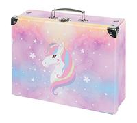 Baagl Valigetta per bambini: giocattoli e forniture scolastiche, cartone pieghevole con manico in metallo (Rainbow