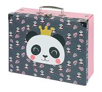 Baagl Valigia per Bambini - Custodia Pieghevole per Giocattoli e Forniture Scolastiche, con Manico in Metallo, Panda, 32.5 x 26 x 10.5
