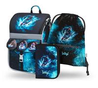 Baagl Zainetto per la scuola per ragazzi e ragazze, set da 3 pezzi, zaino per la scuola primaria con cintura sul petto, zaino ergonomico per la scuola, Hockey su ghiaccio, Di medie dimensioni