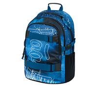 Baagl - Zaino per la scuola, per bambini, ragazzi e ragazze, skateboard, con scomparto per computer portatile e cintura sul petto, per scuola, scuola secondaria, scuola media