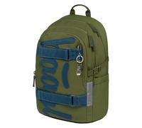 Baagl Zaino per la Scuola per Ragazzi e Ragazze, Skateboard, Zaino per Bambini, con Scomparto per Computer Portatile e Cintura sul Petto, per Scuola, Scuola Media, Mittelgroße, Oliva