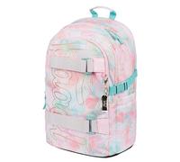 Baagl Zaino per la scuola per ragazzi e ragazze, skateboard, zaino per bambini, con scomparto per computer portatile e cintura sul petto, per scuola, scuola media, scuola media, tramonto, 25 Liter