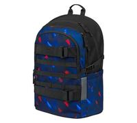 Baagl Zaino per la scuola per ragazzi e ragazze, skateboard, zaino per bambini, con scomparto per computer portatile e cintura sul petto, per scuola, scuola media, scuola media, Indaco