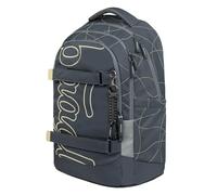 Baagl Zaino per la scuola per ragazzi, ragazze e adolescenti, Skate Max, zaino con skateboard, zaino per bambini con scomparto per laptop e cintura toracica, per scuola, scuola secondaria, 30 l, Onda