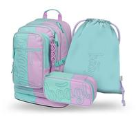 Baagl Zaino per la scuola, set da 3 pezzi, borsa per la scuola a partire dalla 3a classe, zaino per la scuola elementare con cintura sul petto, zaino ergonomico per la scuola, Sweet