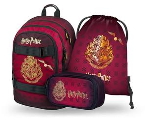 Baagl Zaino per la scuola, set da 3 pezzi, borsa per la scuola a partire dalla 3a classe, zaino per la scuola elementare con cintura toracica, zaino ergonomico per la scuola, Harry Potter Hogwarts