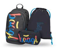 Baagl Zaino per la scuola, set da 3 pezzi, borsa per la scuola elementare, scuole elementari con cintura toracica, zaino ergonomico per la scuola, Logo Mix, Set per la scuola