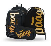 SET 3 pz BAAGL Core Metallic Bronze: zaino, astuccio, sacchetto