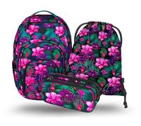 Baagl Zaino per la scuola, set da 3 pezzi, ergonomico, grande zaino con scomparto termico, per ragazzi e ragazze, adolescenti, scuola elementare, con cintura toracica e scomparto per laptop, zaino