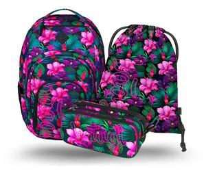Baagl Zaino per la scuola, set da 3 pezzi, ergonomico, grande zaino con scomparto termico, per ragazzi e ragazze, adolescenti, scuola elementare, con cintura toracica e scomparto per laptop, zaino