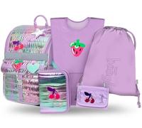 Baagl Zaino scuola per ragazzi e ragazze, set da 5 pezzi (Zippy borsa per la scuola 1° classe, astuccio, sacca da ginnastica, grembiule, borsa per il seno), zaino per la scuola elementare, zaino