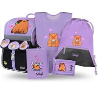 Baagl Zaino scuola per ragazzi e ragazze, set da 5 pezzi (Zippy borsa per la scuola 1 stuccio, sacca da ginnastica, grembiule, borsa per il seno), zaino per la scuola elementare, zaino