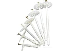 Baannaww Tasselli isolanti Disco 5cm Lunghezze10 12 14 16cm 200pezzi Tasselli a percussione WDVS tasselli per polistirolo EPS tasselli isolanti per Isolamento facciata tasselli in plastica