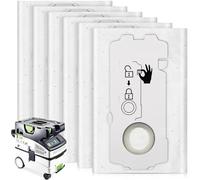 BAAQII 6 sacchetti filtro di ricambio 204308 CT Mini/Midi-2/5 compatibili con Festool CT MINI, CT MIDI I (2019+), CT15, sacchetti per lo smaltimento dello sporco
