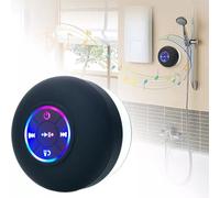 BAAQII Altoparlante Bluetooth wireless portatile a LED impermeabile per doccia bagno, altoparlante IPX4 con ventosa, cavo USB-C