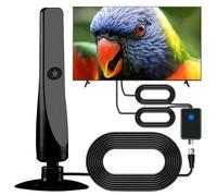BAAQII Antenna TV da interni 4K 1080P per Smart TV con amplificatore di segnale amplificatore, antenna TV digitale per canali locali Freeview 300 miglia - Nero