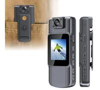 BAAQII Mini telecamera 4K HD 1080P da 1,5 pollici, con schermo da 1,5 pollici, videocamera sportiva DVR, telecamera con visione notturna a infrarossi, registratore vocale indossabile per bici (senza