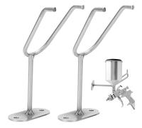 BAAQII Supporto per pistola a spruzzo per vernice a gravità, HVLP, montaggio a parete, 2 pezzi, supporto per spruzzatore a parete, colore argento
