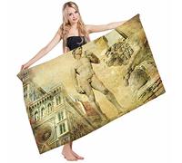 BAAROO Asciugamano da palestra Italia Antica Firenze Collage Michelangelo David Rinascimento Telo da spiaggia Personalizzato Leggero Asciugamano Per Campeggio, Annuncio 130 CM X 80 CM