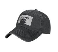 BAAROO Coccinella stampata unisex regolabile adulto lavato denim berretto da baseball adatto per rall tutto l'anno-Pug-5, #967, M