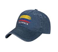 BAAROO Colombia Bandiera Colombiano Denim lavato Baseball Cap Vintage Cotone Cappello Unisex Papà Trucker Cappelli Uomini, #1917, M