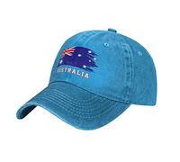 BAAROO Cool Blue Australia Flag Australian Aussie Baseball Cap Patriottica Uomini Cotone Lavato Denim Vintage Adulto Unisex Cappello, #667, M