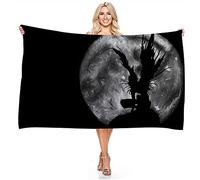 BAAROO Death Note-Ryuk-Black Moon Sfondo Anime Microfibra Assorbimento Leggero Senza Sabbia Asciugatura Rapidamente Asciugabile Asciugamano Da Campeggio Trav 130CM 80CM