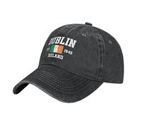BAAROO Denim lavato Irlanda Est.1949 Dublino Baseball Cap Uomo Nero Vintage Cotone Cappello Unisex Trucker Cappelli Donne, #1291, M