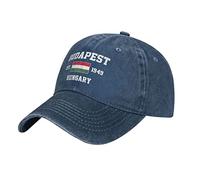 BAAROO Denim lavato Ungheria Est.1949 Budapest Baseball Cap Uomini Navy Vintage Cotone Cappello Unisex Trucker Cappelli, #1154, M