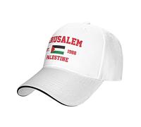 BAAROO Palestina Est.1988 Gerusalemme Mesh Baseball Cap Cappello Visiera Running Hat Travel Cappelli Outdoor Regolabile Estate Caps Bianco, #606, M