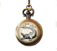 BAB Orologio da Tasca Collana - Captain Hook Crocodile - Peter Pan Vintage Illustration - Peter Pan Orologio da Tasca Collana - Peter Pan Orologio da Tasca Collana